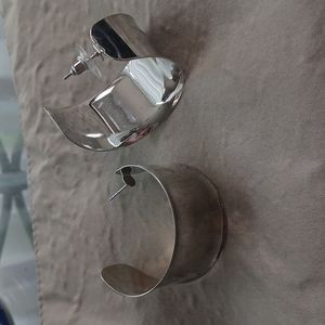 Faux silver hoops